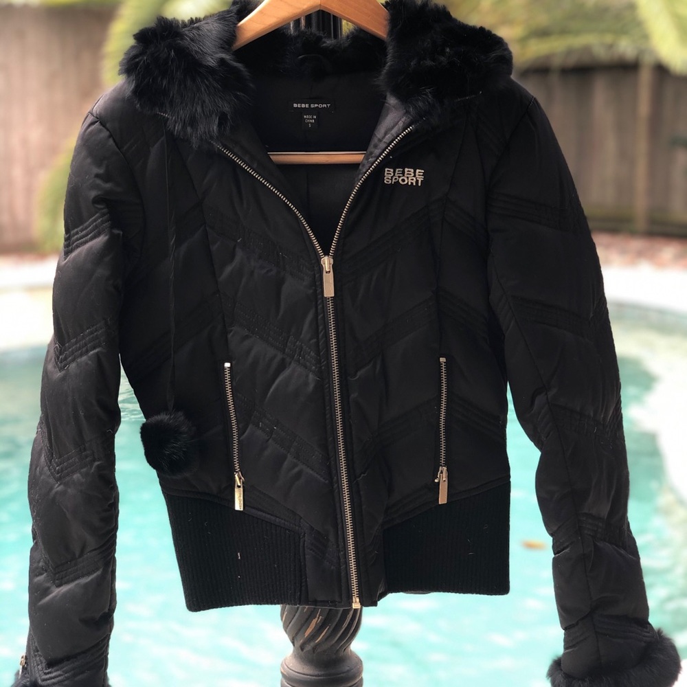 Bebe Sport Black Jacket Size Small